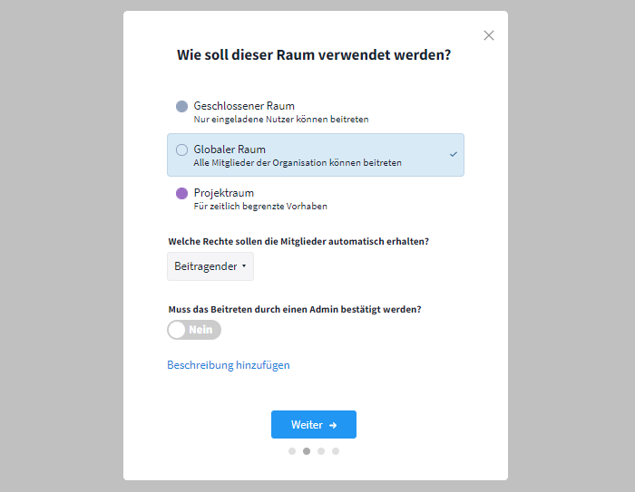 Raum erstellen Schritt 2 - global