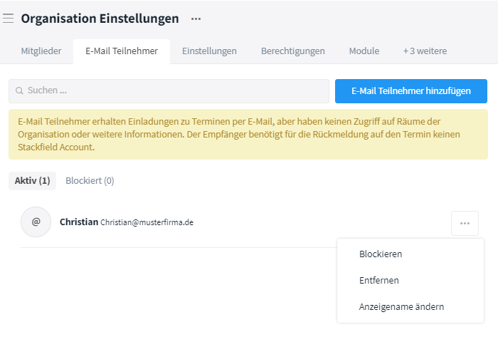 Teilnehmer verwalten